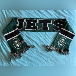 47 Brand NFL New York JETS Dark Green Knit Scarf with Black & White Logo